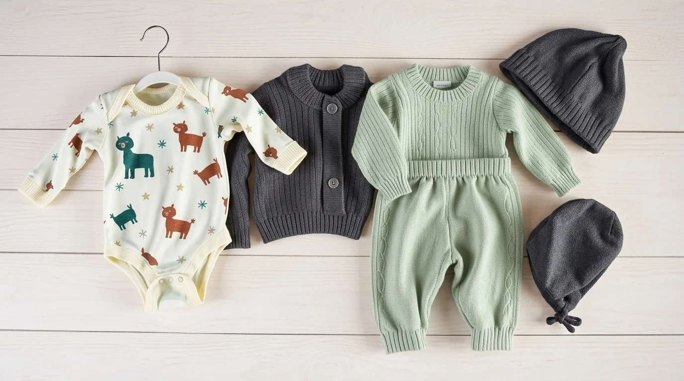 image showing different sizes of baby clothes.