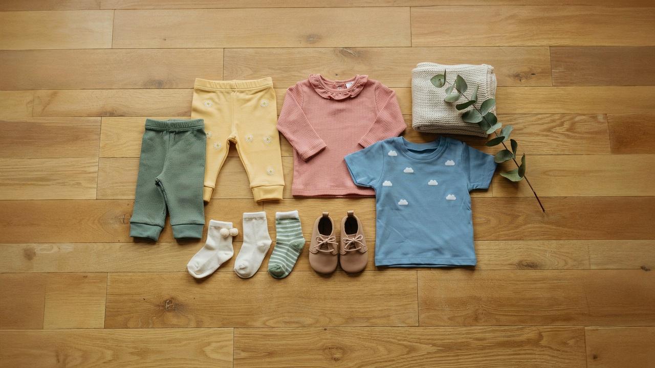 Clothing essentials for babies aged 6 to 9 months.