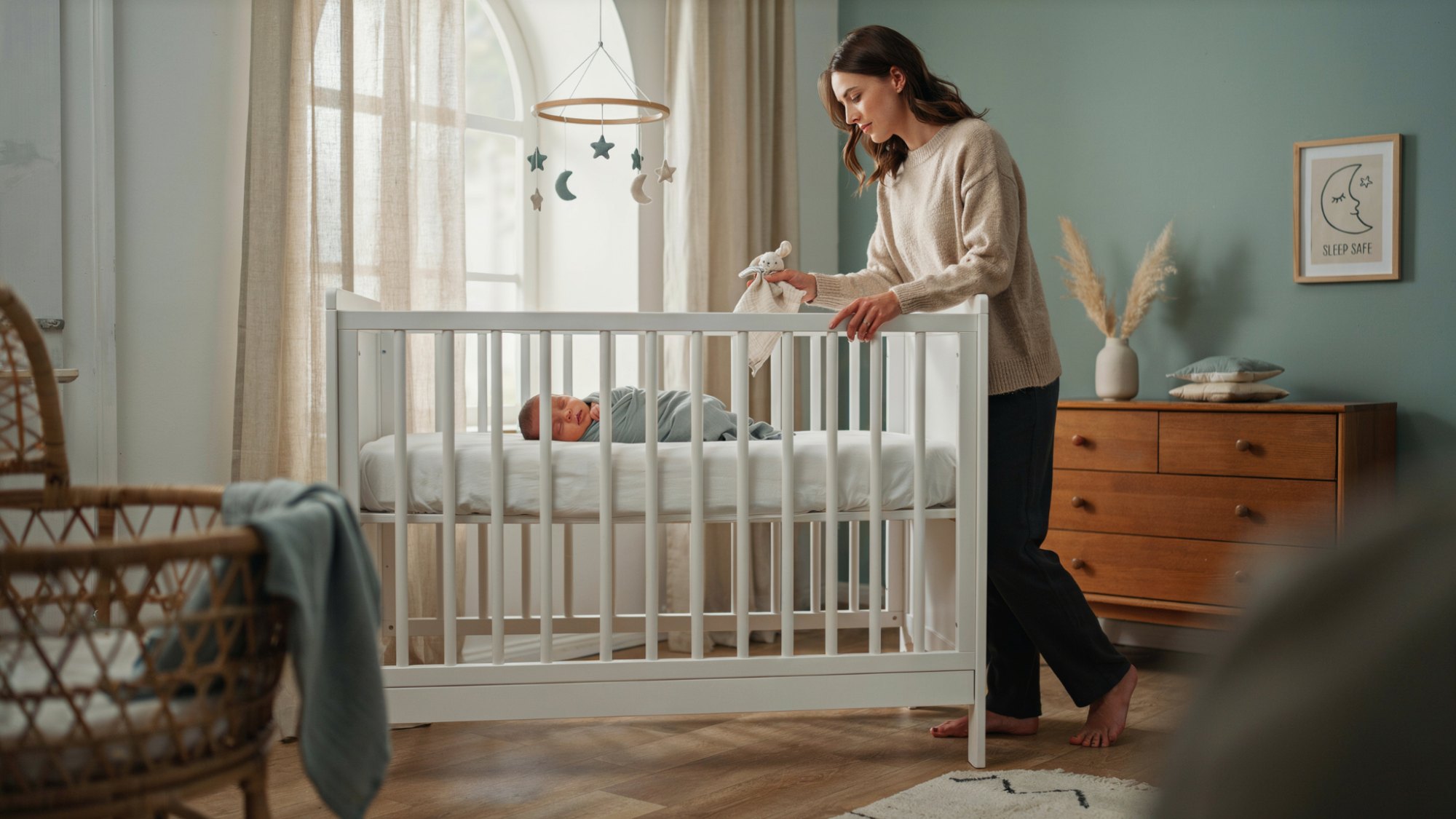 Parent considering when it is safe to introduce a lovey for baby sleep.