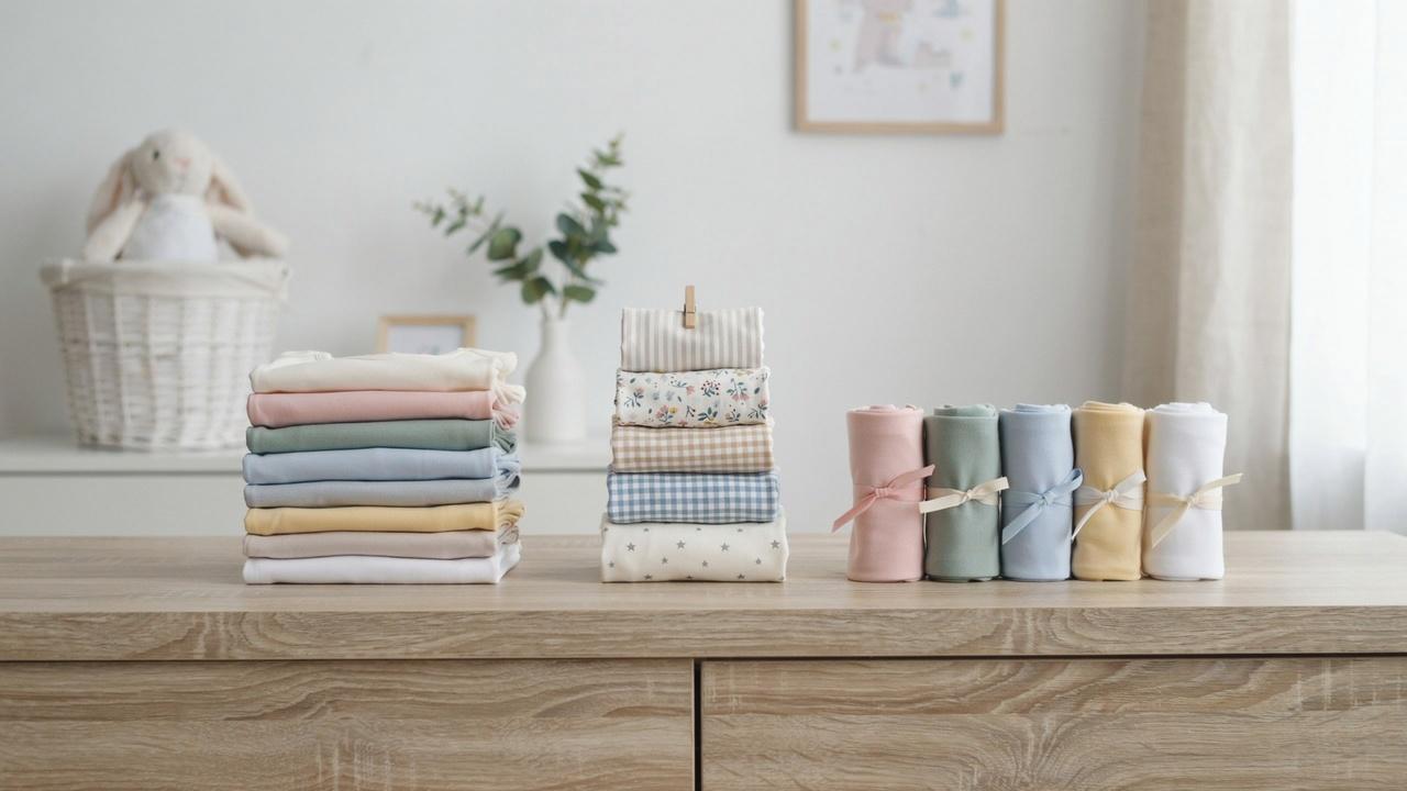 Comparison of baby clothes folding methods.