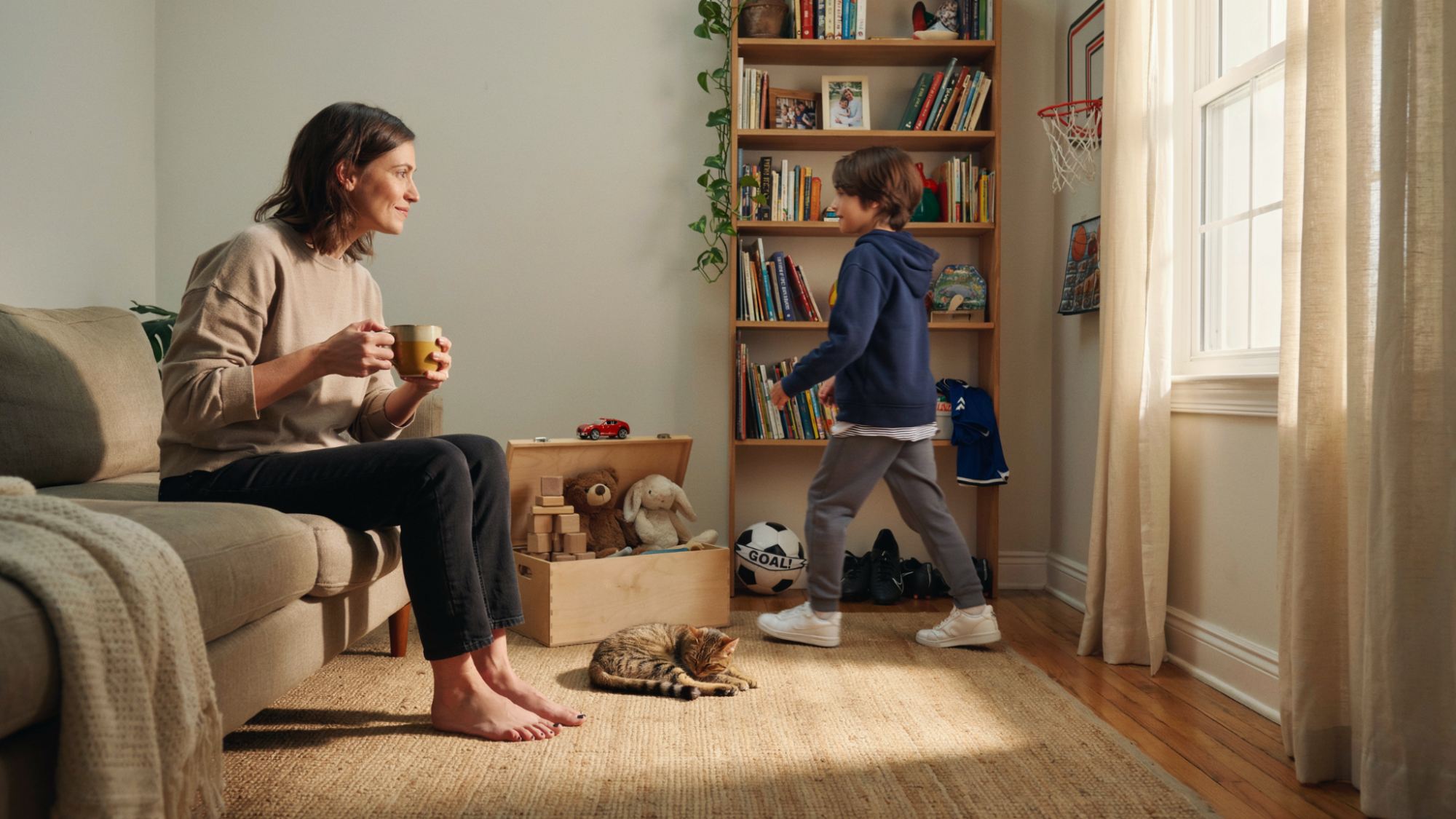 Parent noticing child spending less time playing with toys at home.