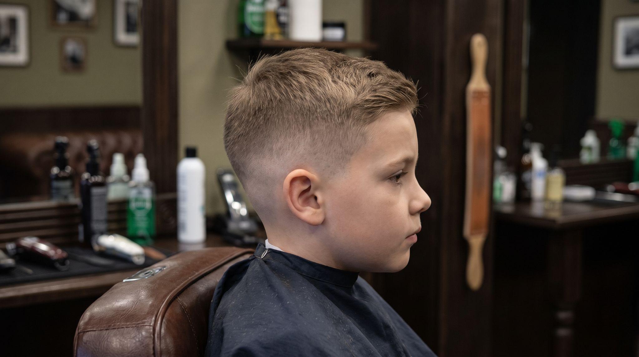 Short faded sides with slightly longer hair on top