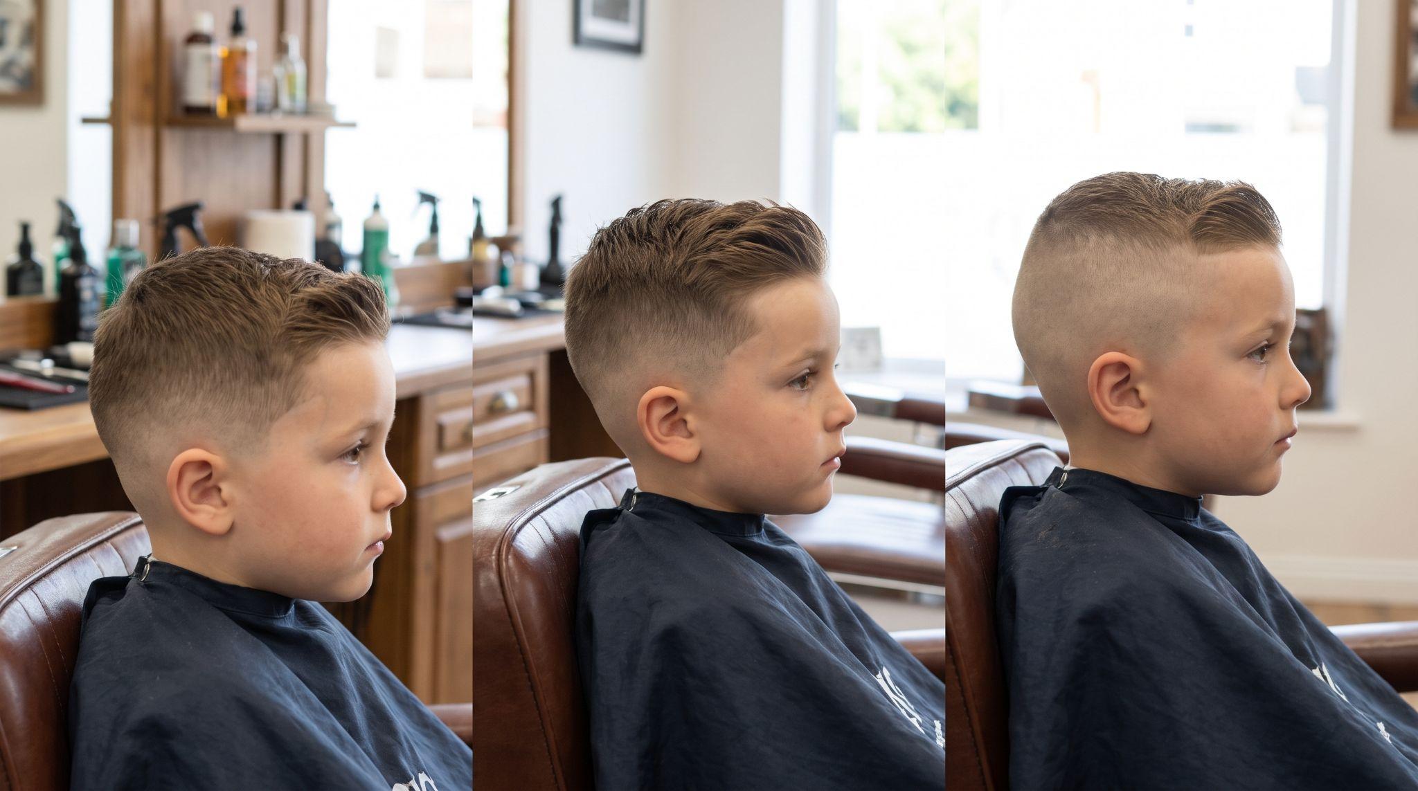Low mid and high fade heights on short haircut sides
